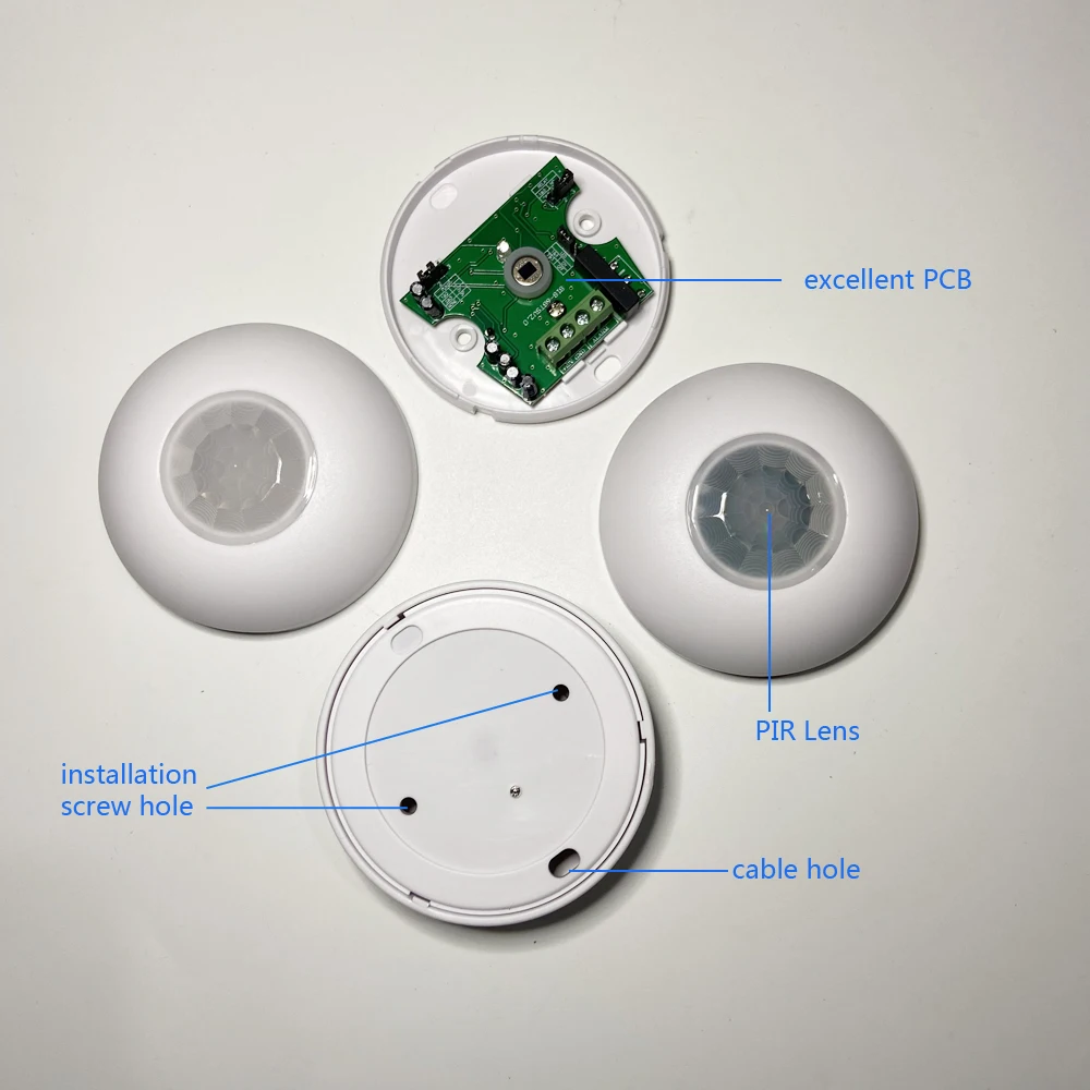 Motion Sensor Pir Wired - Interior 360 ° Detector infrarrojo de