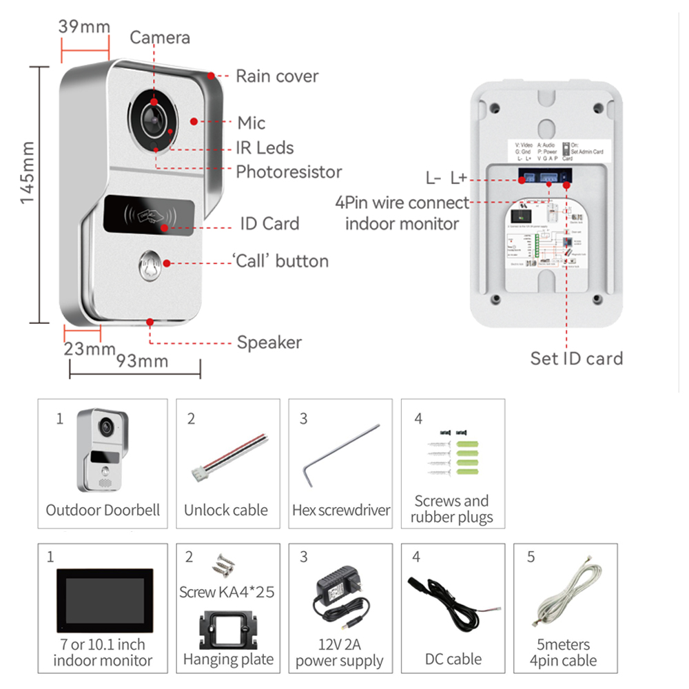 1080P 7 pulgadas WiFi Video in - Smart Doorbell Wired reseña y precio